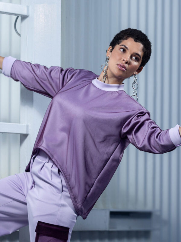 SENTIR LILAC MESH SWEATER